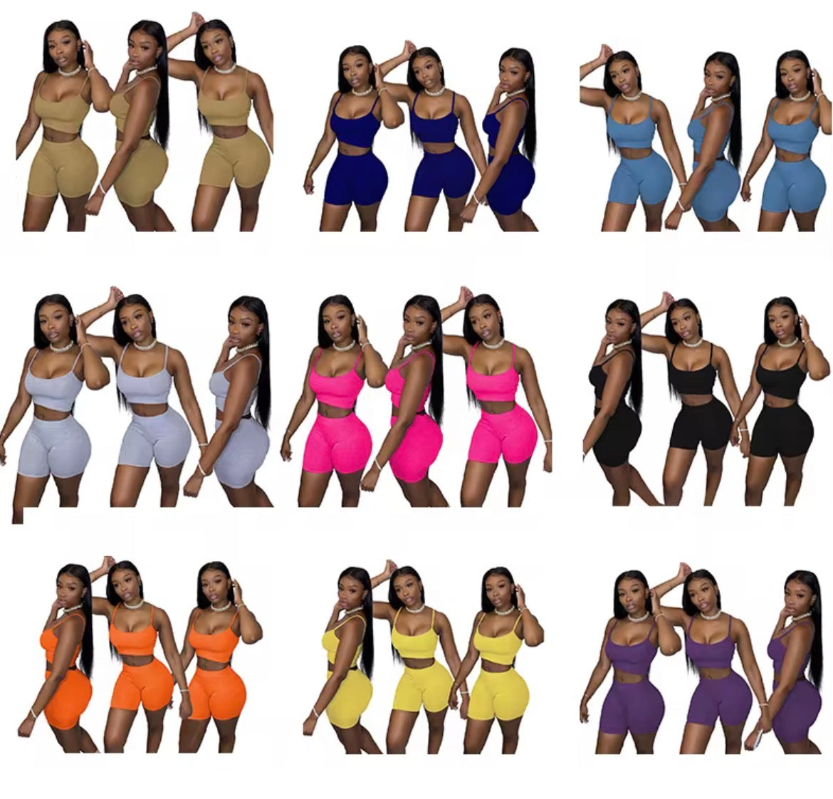 2 piece cropped active set
